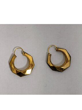 Vintage Geometric Gold-Plated Hoop Earrings – Lightweight & Comfortable